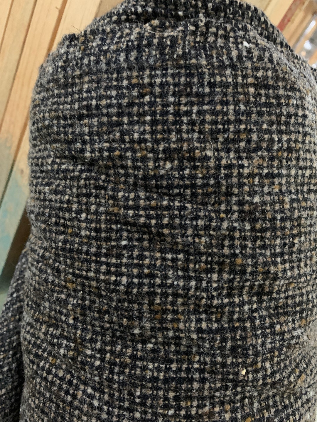 WOOL TWEED UPHOLSTERY Fabric Tightly Woven 19 Yds X 54 Wide Vintage