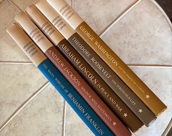 Famous Americans 1st Ed Vintage Gift American Heritage Books Lot (4), THEODORE ROOSEVELT NOT included