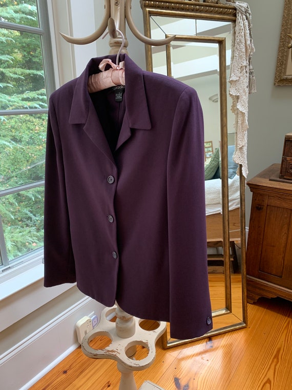 90s Rafaella Jacket Size 6 Plum Purple Side Pockets Unopened 3