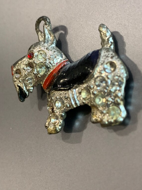 RARE 40's Scottie Dog Pendant Charm Pet Gift Cast… - image 3