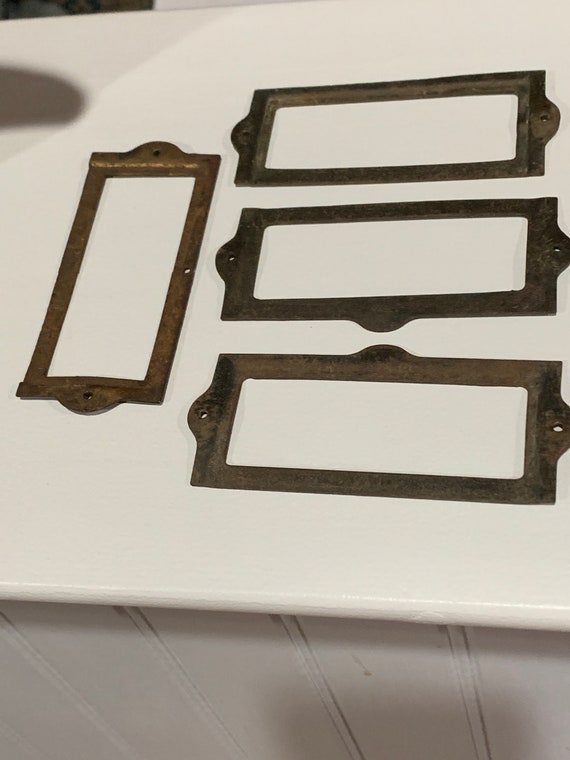 Vintage Metal File Drawer Label Holders CHOOSE ONE Holder Etsy