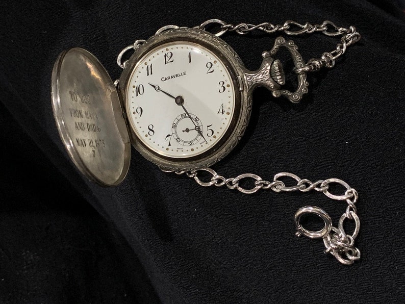 70s Swiss Made CARAVELLE POCKET WATCH Works Mechanical Wind up Etsy