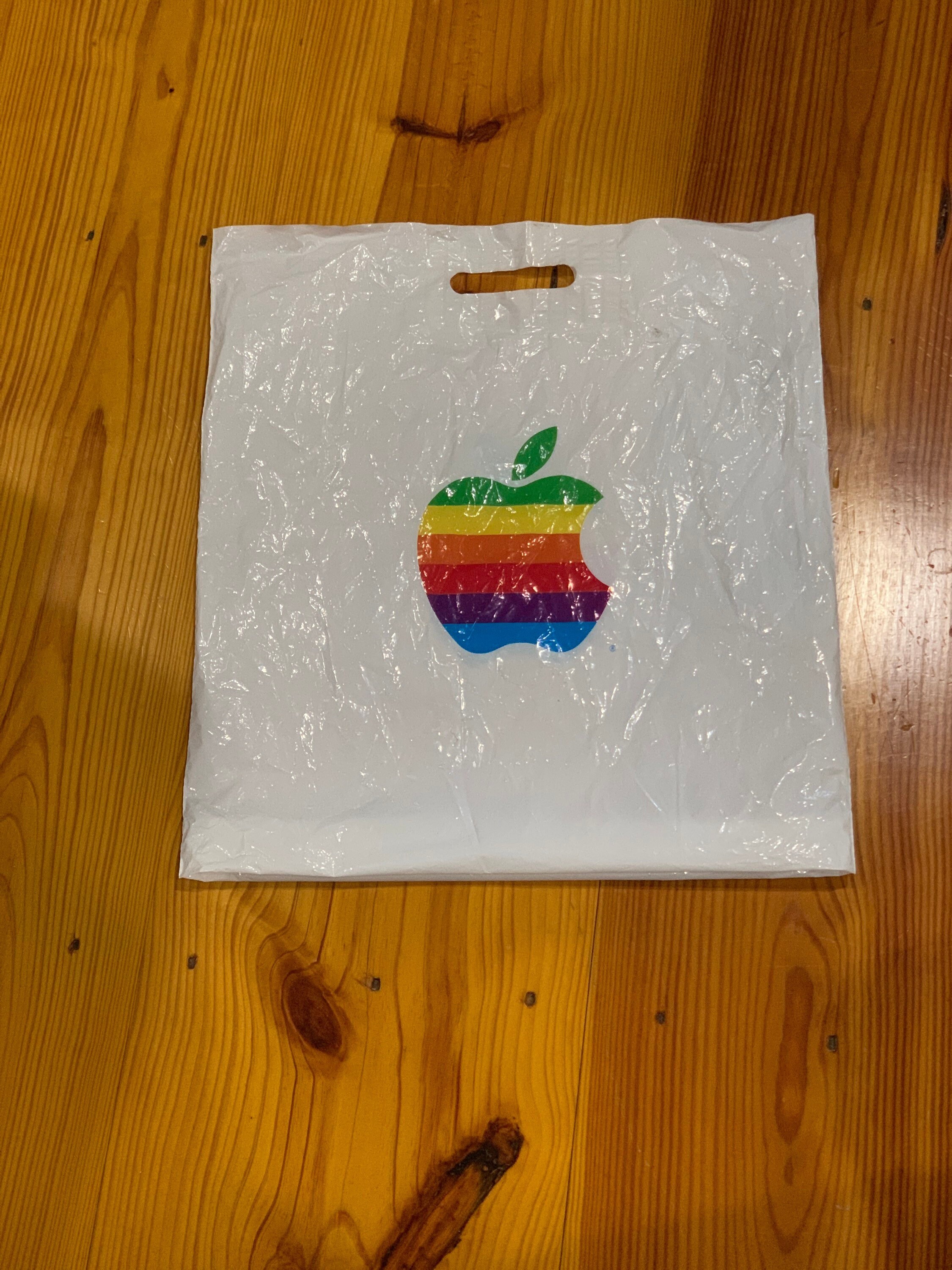 Retro APPLE PRIDE Bag 2000 Tote W Rainbow Apple Logo