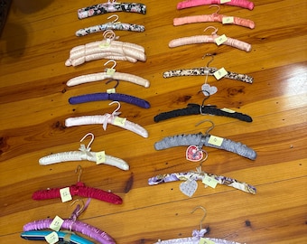 VTG PADDED HANGER Clothes Sweet Choose 1 by its Yellow # - We&#39;ve sold lots and added some! Plz view all photos & read descriptions