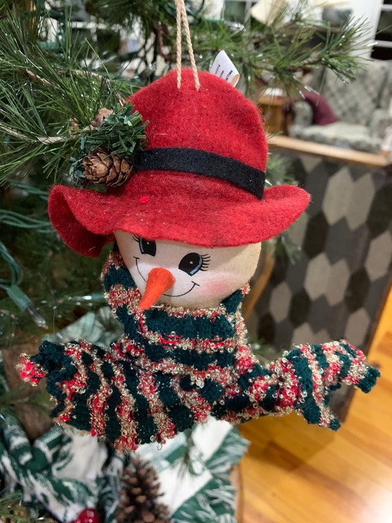 RARE Vintage Cracker Barrel Snowman 