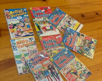 Reserved per Sharon Only - RARE Comics Betty and Veronica 70s & 80s Comic Books Archie Series Girls Comic Book Plastic Magazines