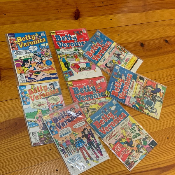 RARE Comics Betty and Veronica 70s & 80s Comic Books CHOOSE 1 or LOT 20% disc Archie Series Girls Comic Book Collectors Plastic Magazines