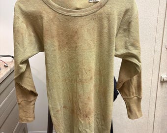 Camiseta interior de la Segunda Guerra Mundial, de lana, de manga larga, para soldados del ejército de EE. UU.