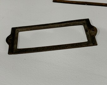 Vintage Metal File drawer Label holders CHOOSE ONE HOLDER from 3 Choices Hardware Trim