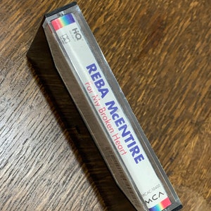 Vintage 90s Music Reba McEntire For My Broken Heart Cassette MCAC 10400 Fold out J Card with Hard Case