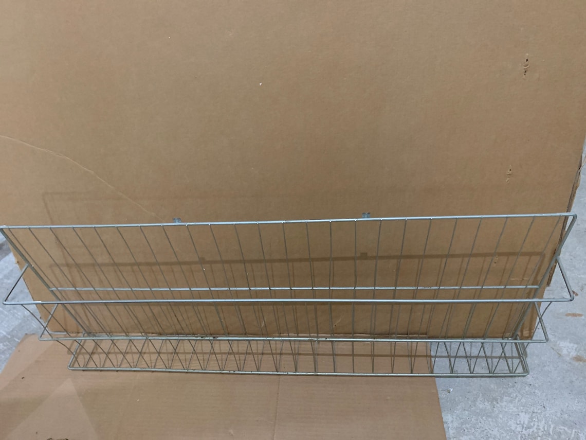 Metal Wire Rack Wall Hangs Industrial Vintage Approx 37w Etsy
