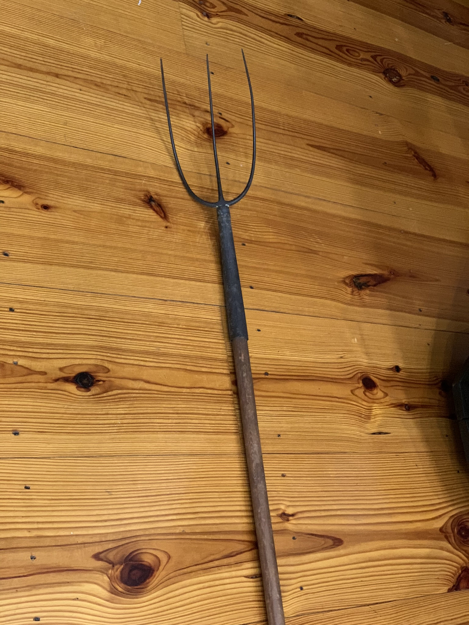 RARE Primitive Farm Rake 3 Tines/Prongs Tool UNUSUAL Farmhouse Decor ...