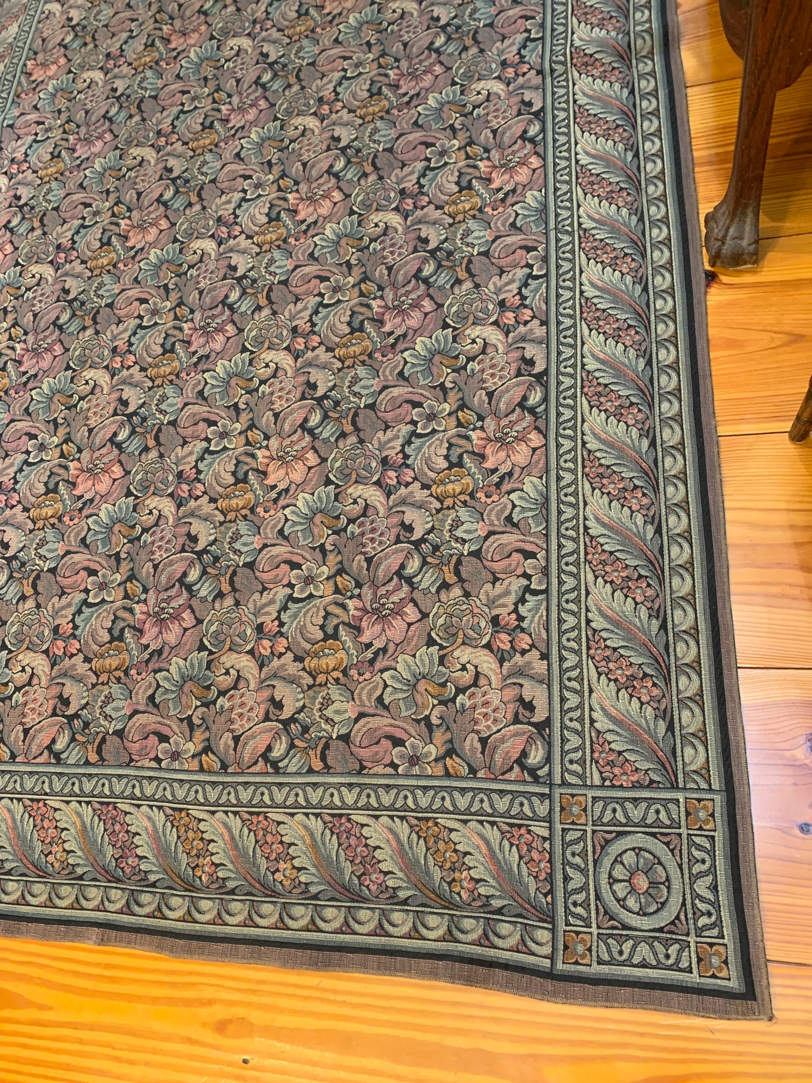 Rare TAPESTRY RUG WALL Floral Geometric Vintage Reversible Etsy