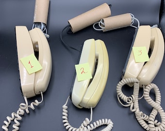 70s-80s Vintage TRIMLINE PHONE Choose One Beige Tan Touch-Tone w Cords Trim line Land Line Phone Tan 1970s-80s Works See Photos for Features