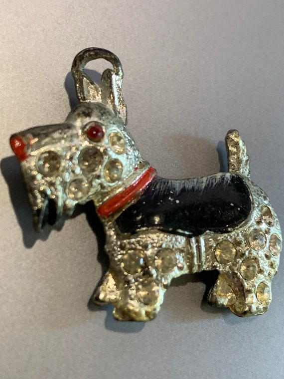 RARE 40's Scottie Dog Pendant Charm Pet Gift Cast… - image 2