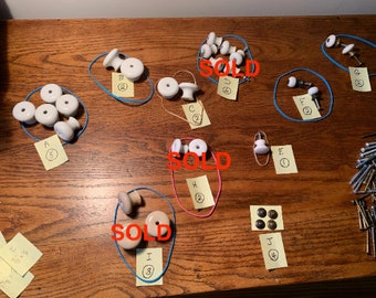 Rare 70S-80S Drawer Knobs Pulls Porcelain Ceramic Belwith Made in Japan Variety VINTAGE Antique Handles White or Tan/Beige CHOOSE ONE Group