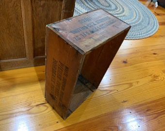 RARE French Wooden Wine Box Beautifully Aged Engraved all sides White Superior Bordeaux & Paris Wine 13”w x 7”h x 21”d