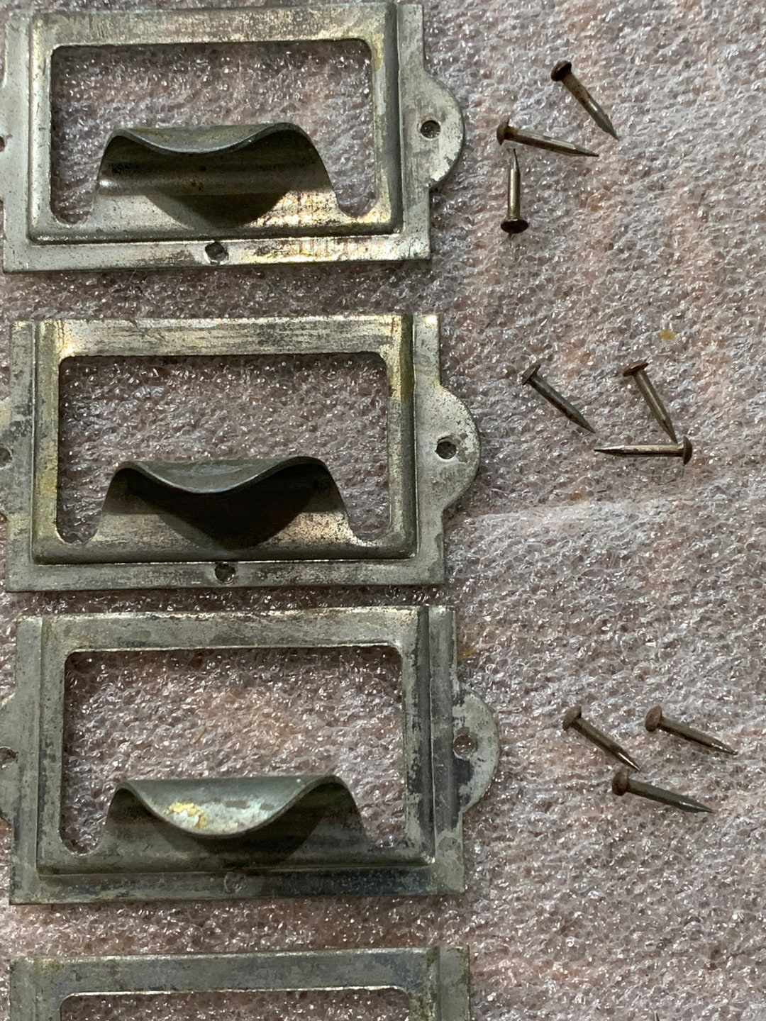 Vintage File Drawer Label Holders SET of 4 HOLDERS W PULL & 3 Etsy