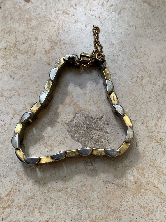 Bracelet Vintage Années 60 - Design Radi Maille, Fil Argent, Fabriqué En Espagne