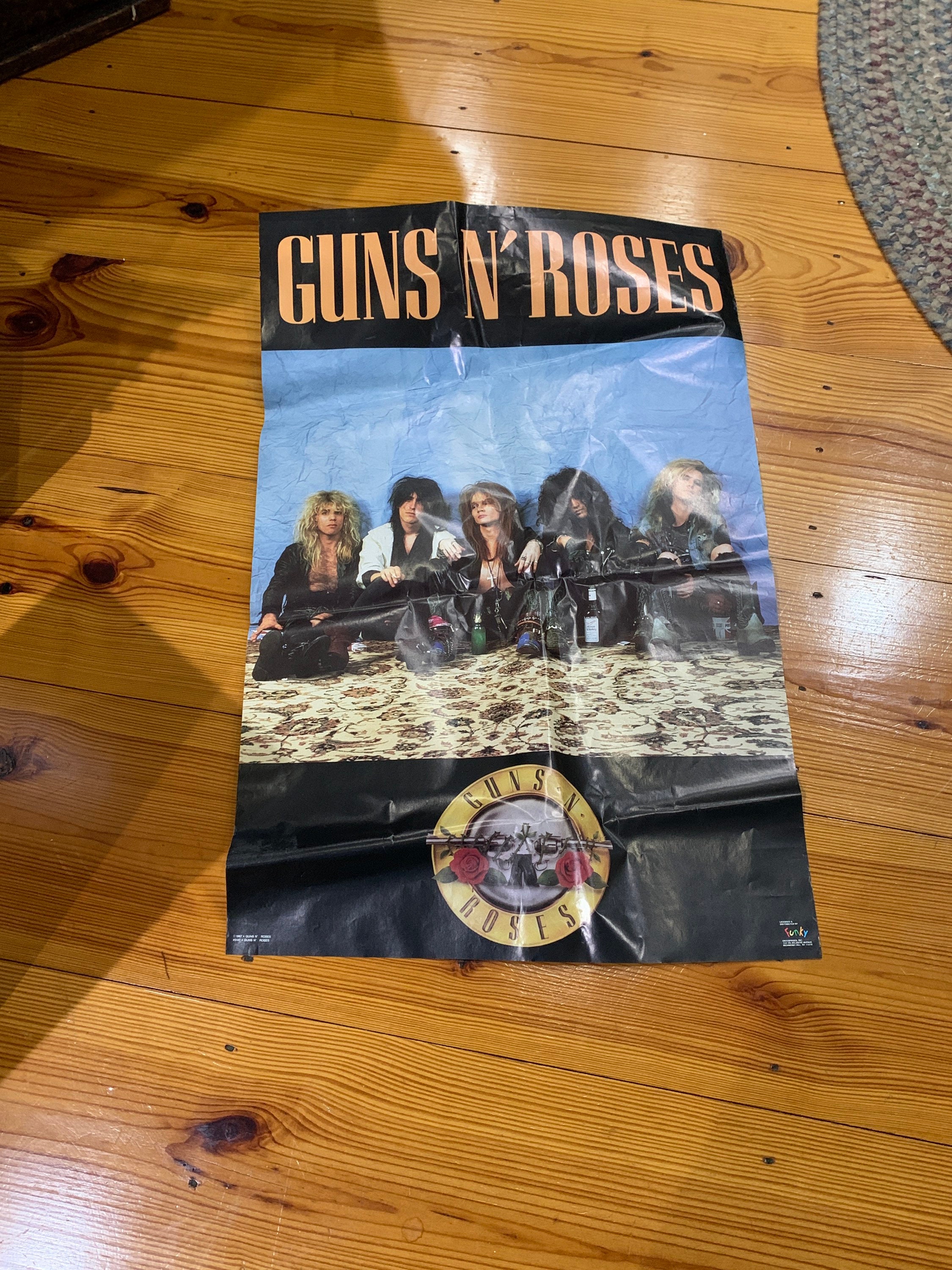 Rare 1987 GUNS 'N ROSES Music Rock Band Poster #3147 Funky