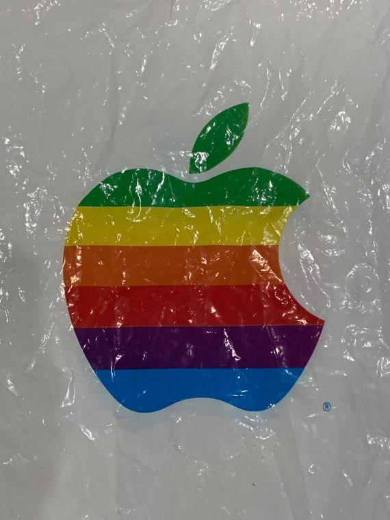 Retro APPLE PRIDE Bag 2000 Tote W Rainbow Apple Logo