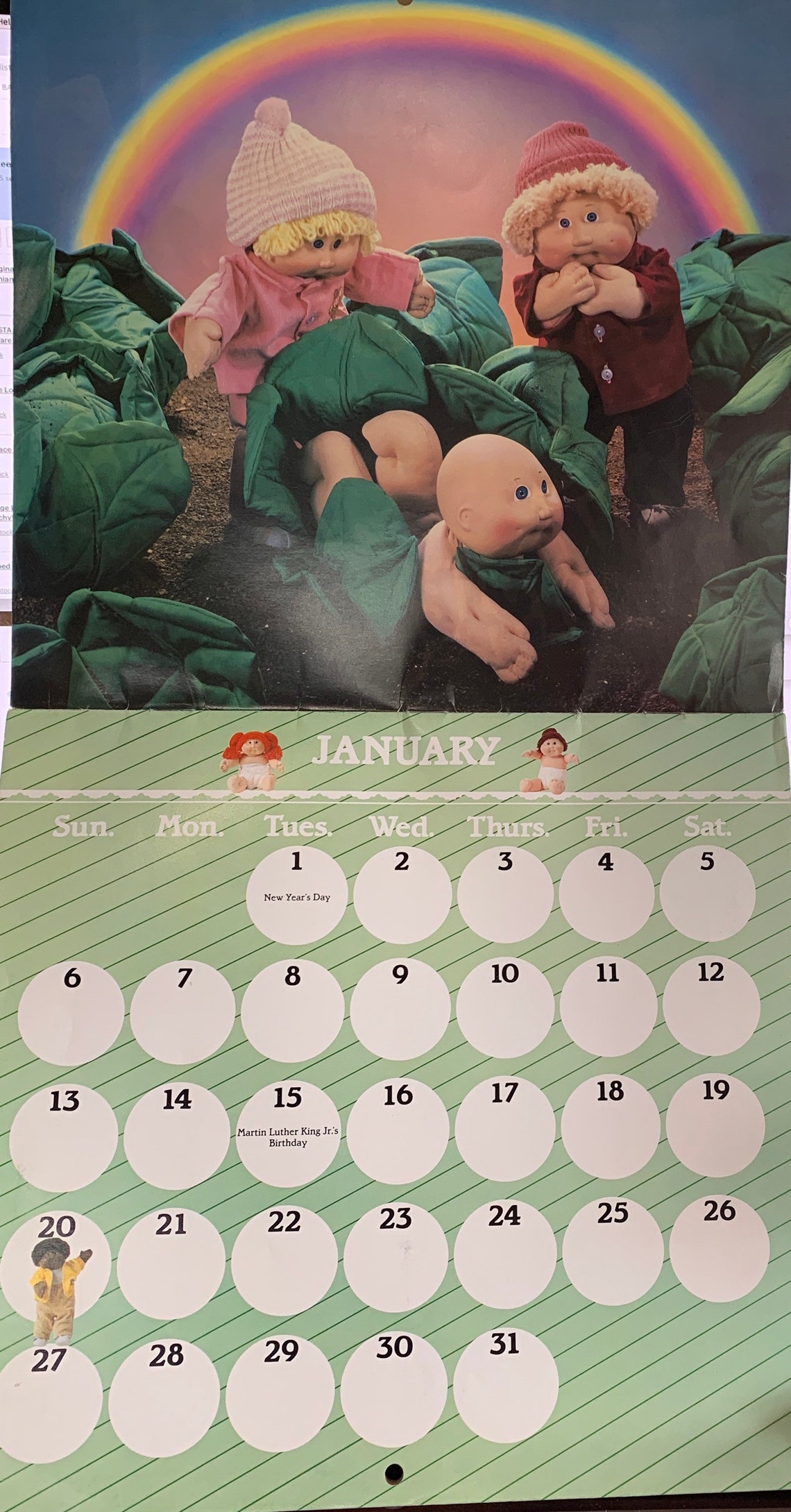 1984 Cabbage Patch Calendar Kids Original 1985 Clean Etsy