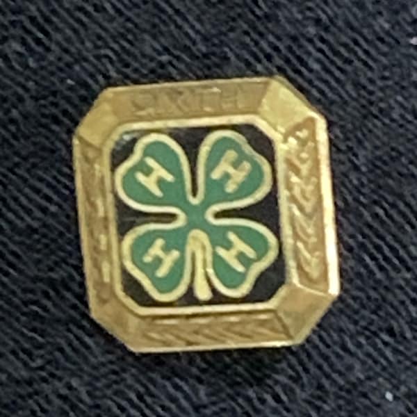 1958 GOLD 4-H Pin SIXTH Year 10K GOLD Clover Pin Vintage Jewelry Pins Brooches Leadership Membership