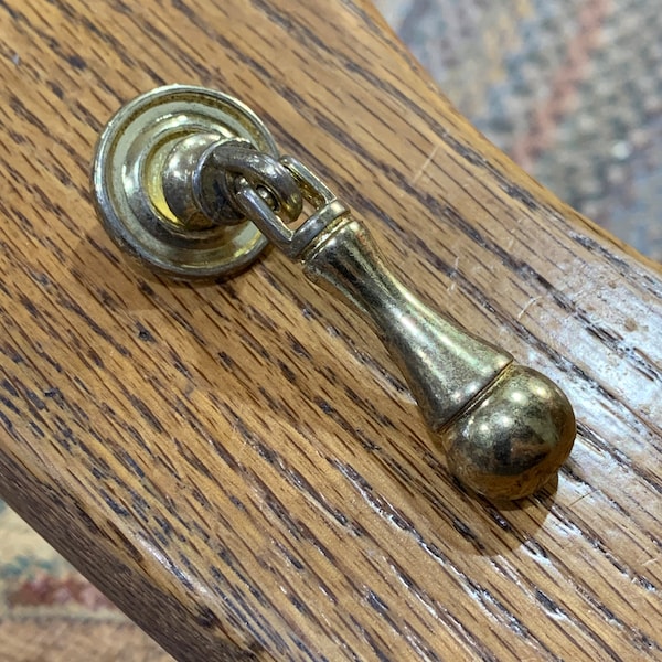 Vintage Teardrop Hinged Pull Drawer Cabinet Hardware Solid BRASS Choose ONE from 2 Sizes Taiwan