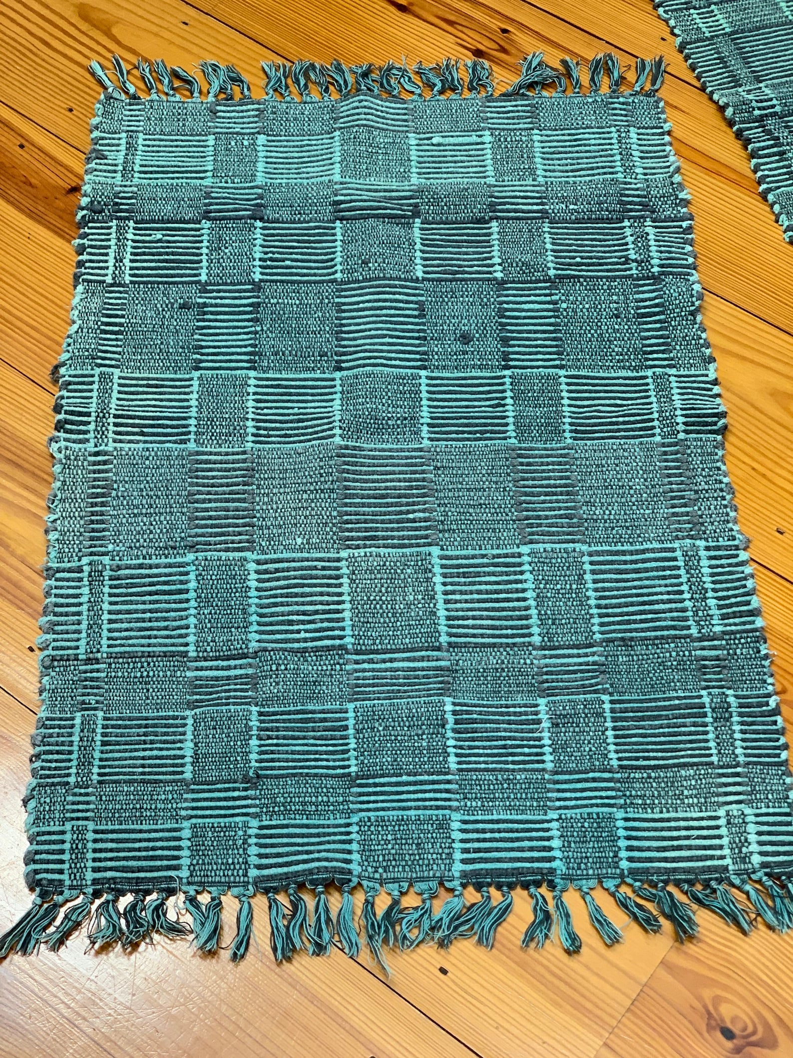 VINTAGE RAG RUG Green Charcoal Gray Grey 30 X 45 Includes Etsy