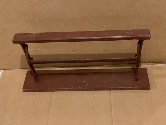 Vintage Inspired Distressed Dark Brown French Paper Rack Dispenser for Paper  Towels, Plastic Rap and Aluminum Foil Cutters. 