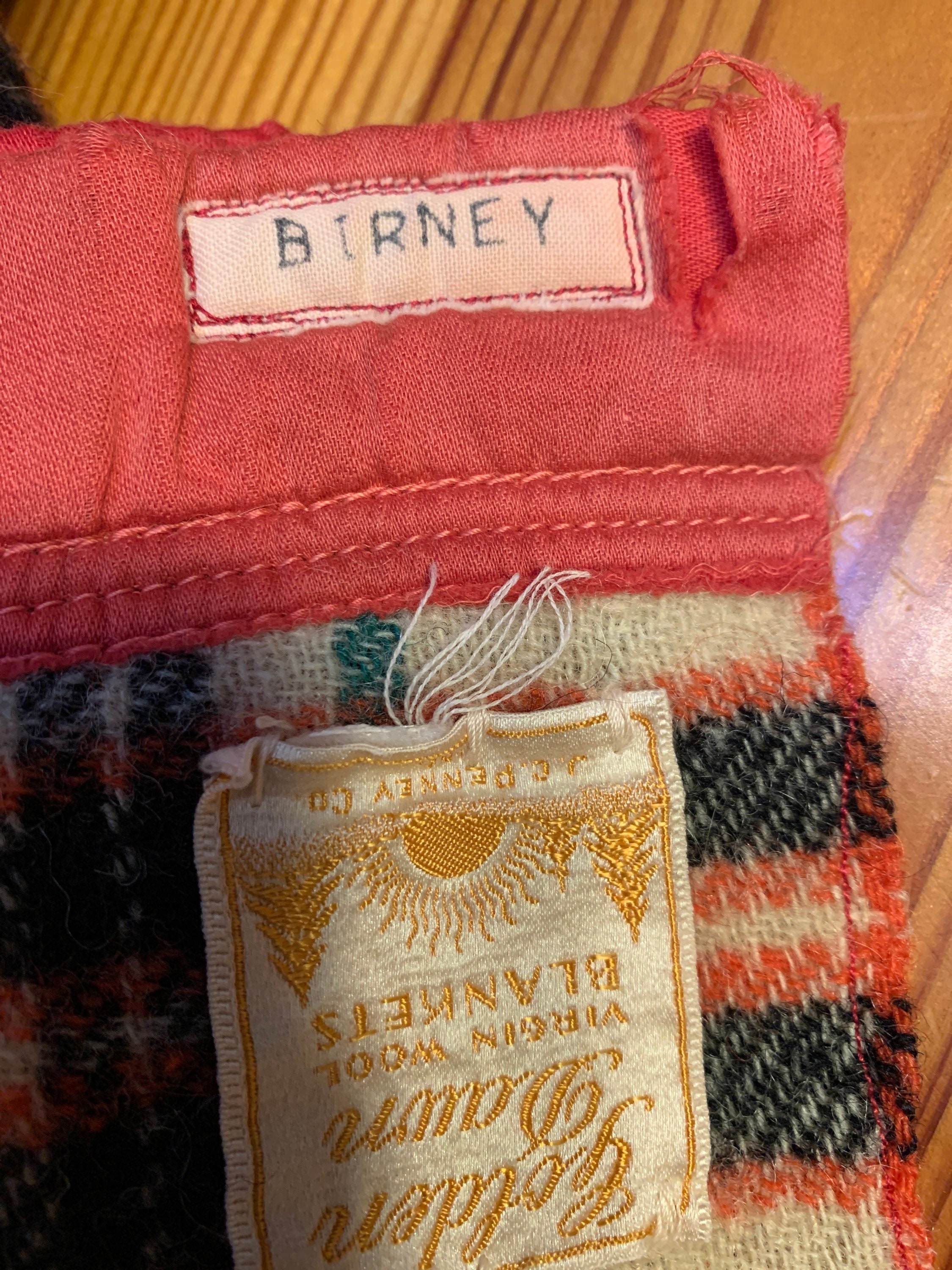 Vintage Golden Dawn JC Penney all wool striped blanket 71x81