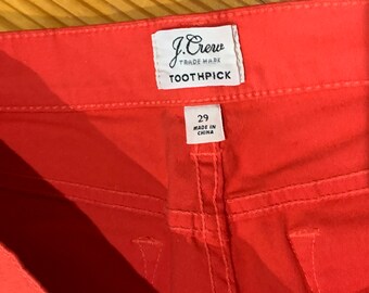 Buy Crew Toothpick Skinny Jeans Red-orange Women's Pants Size