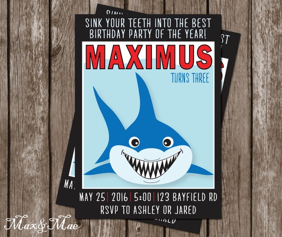 Invitation Anniversaire De Requin Requin Merci Etsy Invitation Anniversaire De Requin Requin Merci Etsy