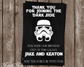 Star Wars Invitation Thank you, Star Wars Birthday, Come the Join Force Invite, Thank You Note, Digital File, Printable