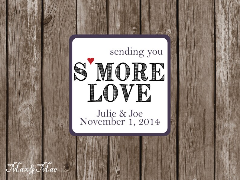 S'more Love Tag Sending You S'more Love Wedding Etsy