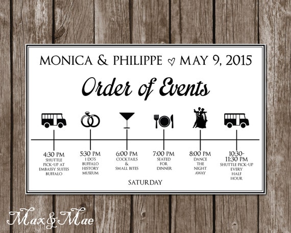 wedding itinerary timeline big day timeline order of wedding order of the day template