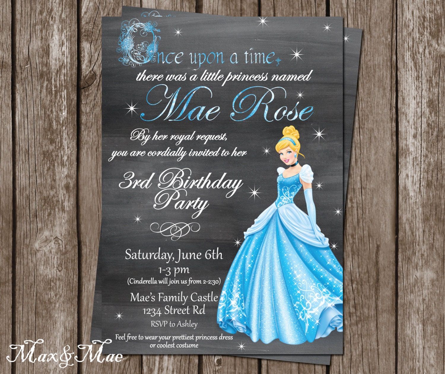 Invitación de cumpleaños de Cenicienta Fiesta de princesas - Etsy México