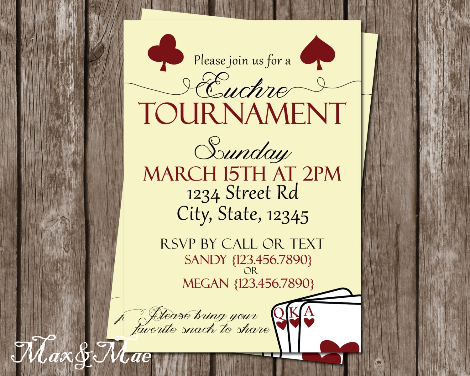 Euchre Invitation