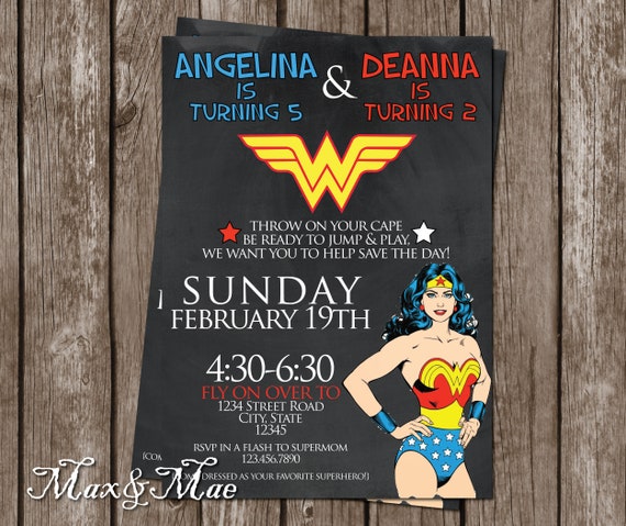 Invitation Danniversaire Wonder Woman Anniversaire De Super Etsy France
