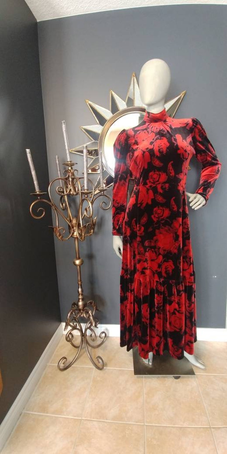 Gothic Romantic Maxi Velvet dress size L