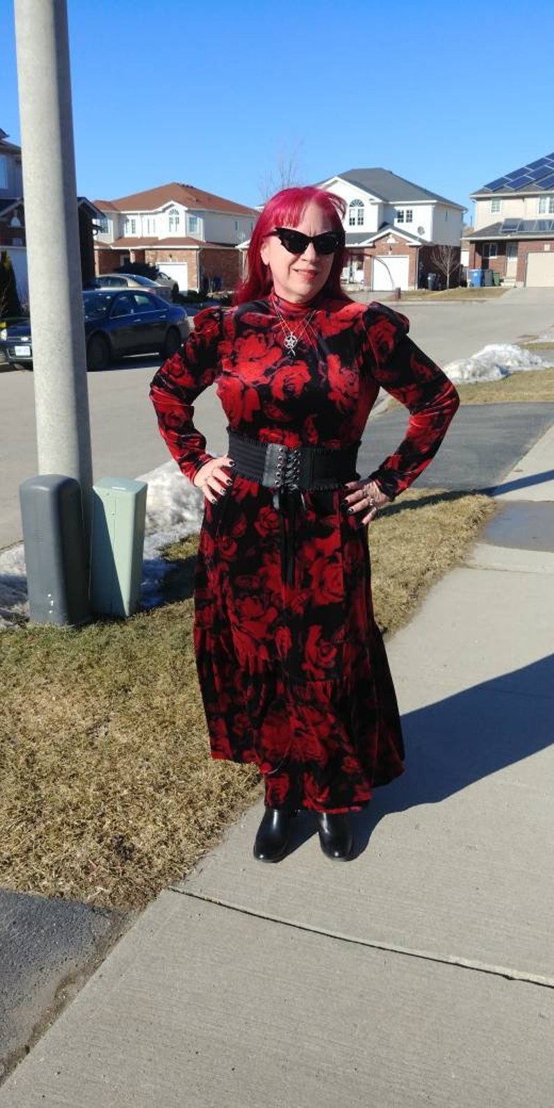 Gothic Romantic Maxi Velvet dress size L