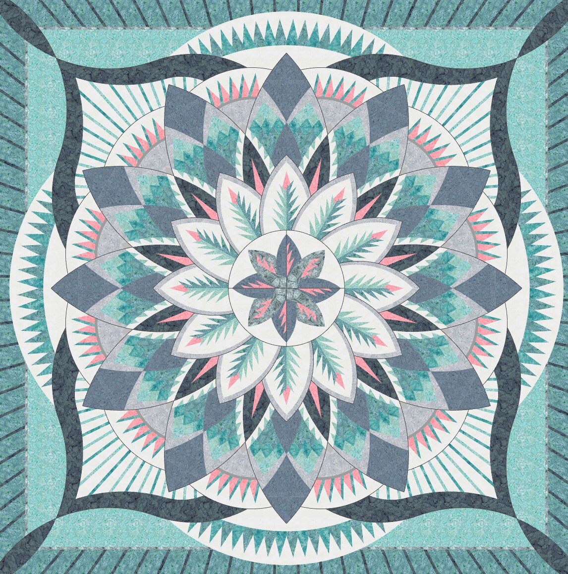 Quilt Kit for Dinner Plate Dahlia by Judy Niemeyer / Quiltworx Etsy