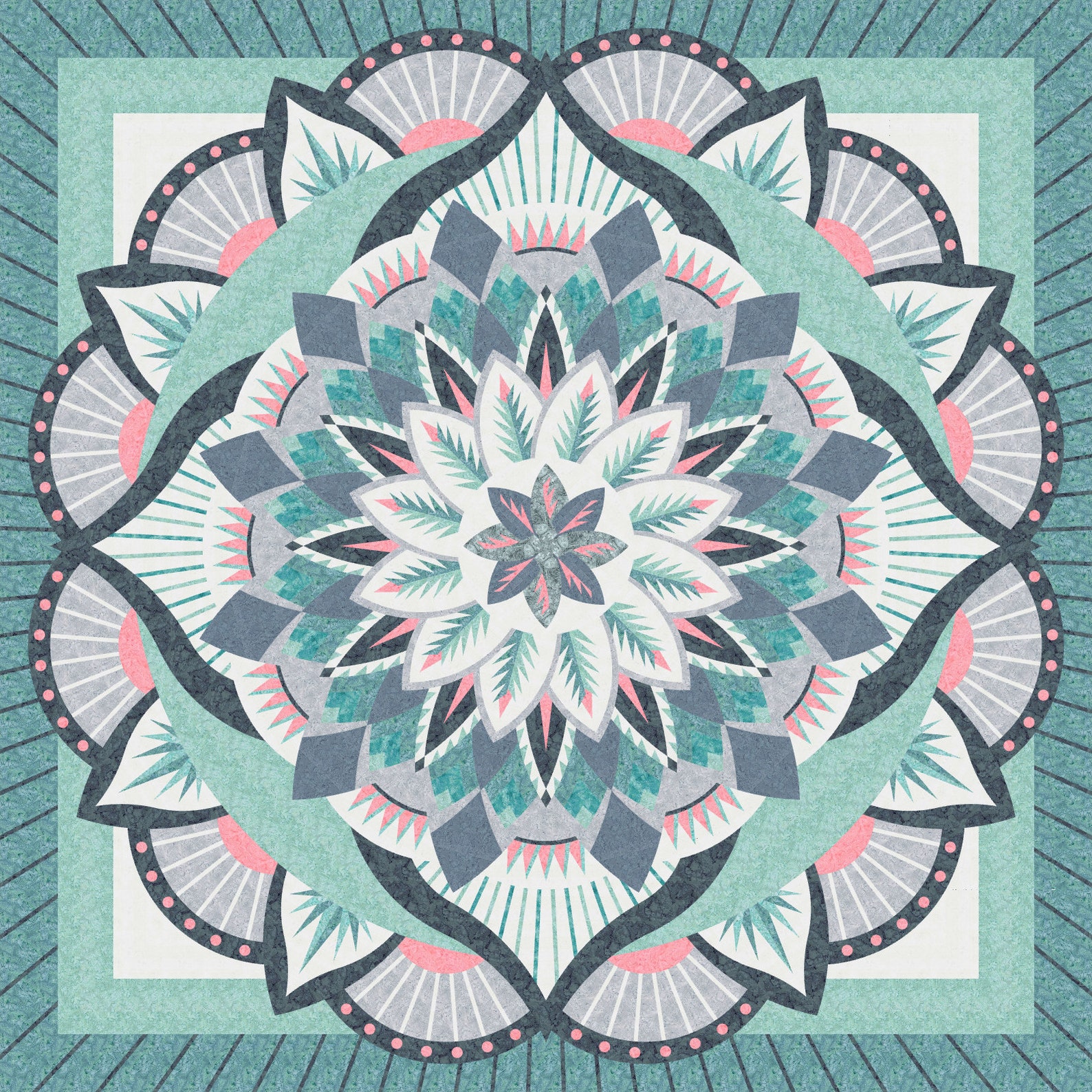 Quilt Kit for Dinner Plate Dahlia by Judy Niemeyer / Quiltworx Etsy