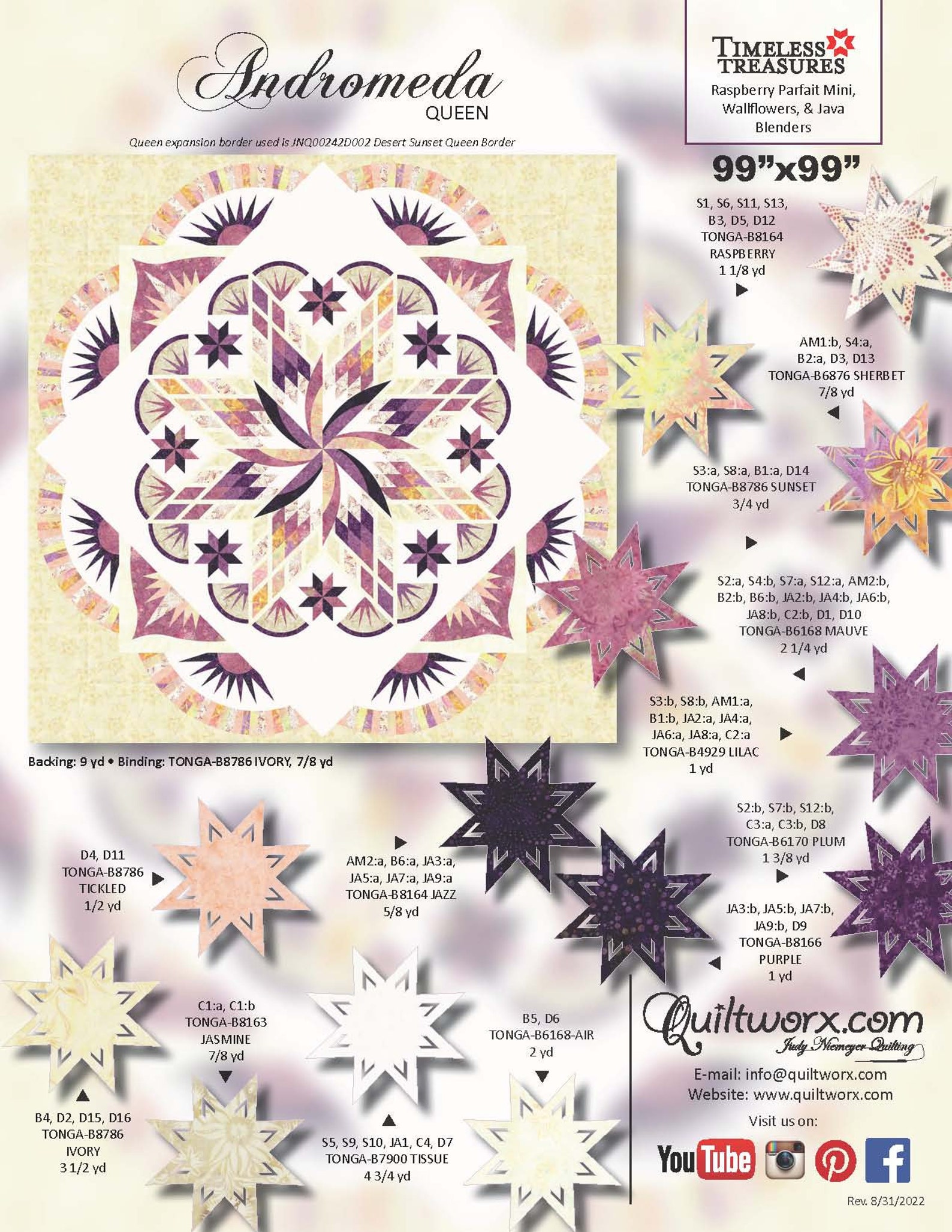 Andromeda Quilt Kit or Pattern 68x68 or 99x99 by Quiltworx Etsy