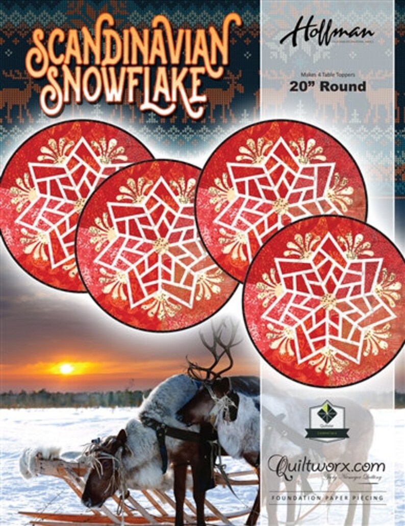 Scandinavian Snowflake 20Table Topper pattern or kit by Judy Niemeyer Quiltworx
