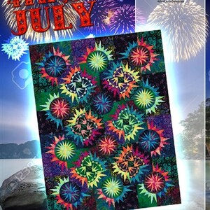 4th of July Quilt Pattern 66x87 - by Quiltworx  **Please see note in description.**