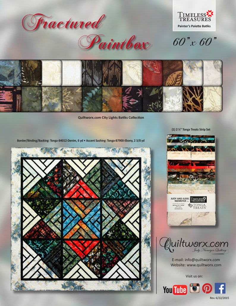 Fractured Paint Box Quilt Kit for Paper Piecing Pattern by Etsy