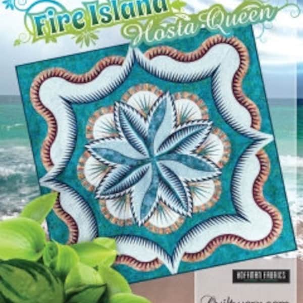 Fire Island Hosta  paper piecing pattern by Quiltworx / Judy Niemeyer  Queen 100x100or Wall 74x74  **Please see note in description.**