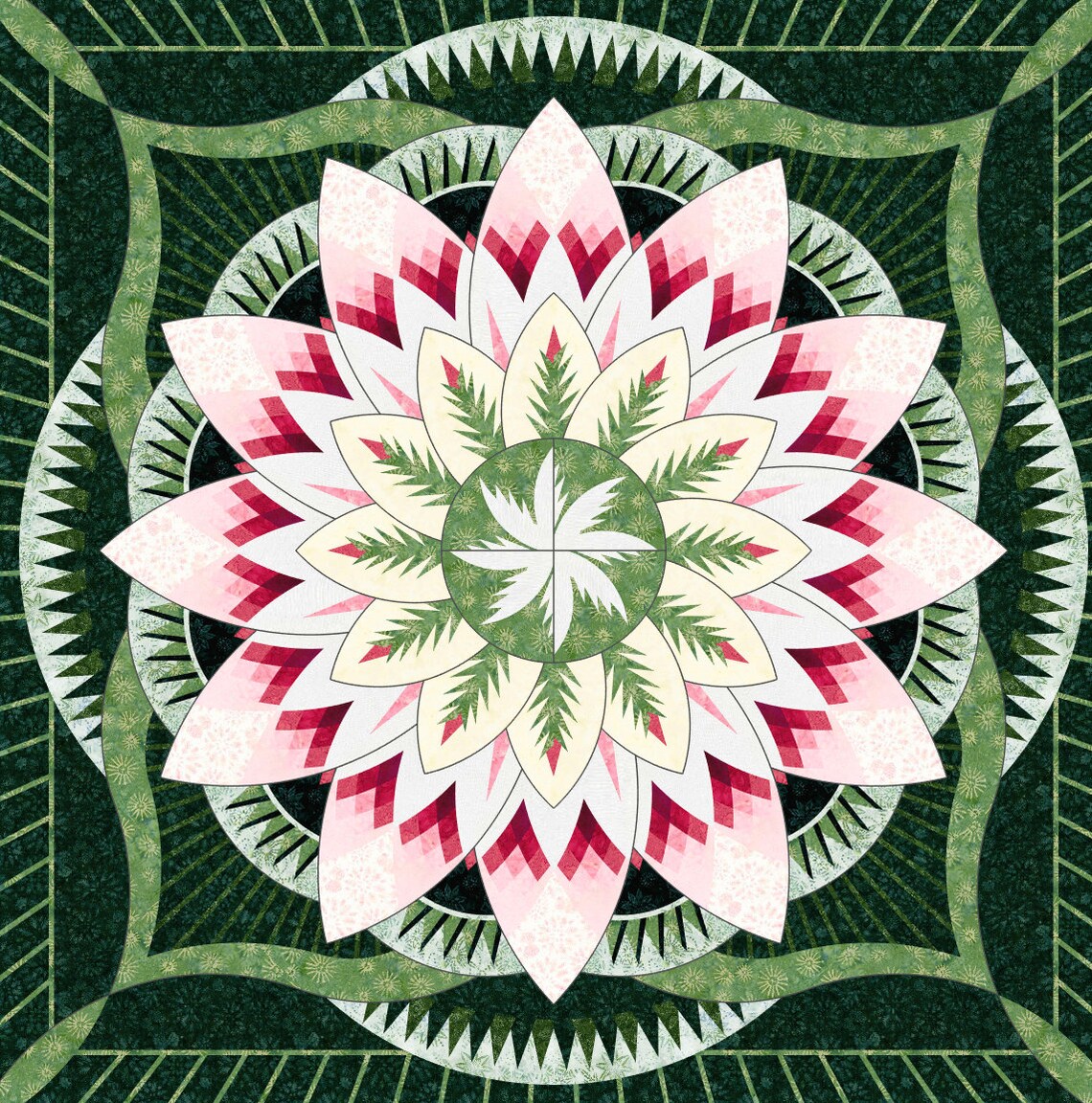 Dinner Plate Dahlia Quilt Kit for paper piecing pattern by Etsy