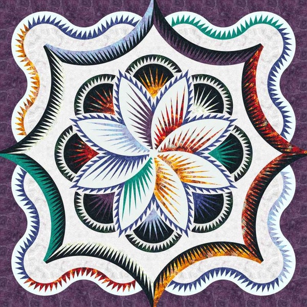 Rainbow Hosta Quilt Kit 100x100 or Pattern by Quiltworx  **Please see note in description.**